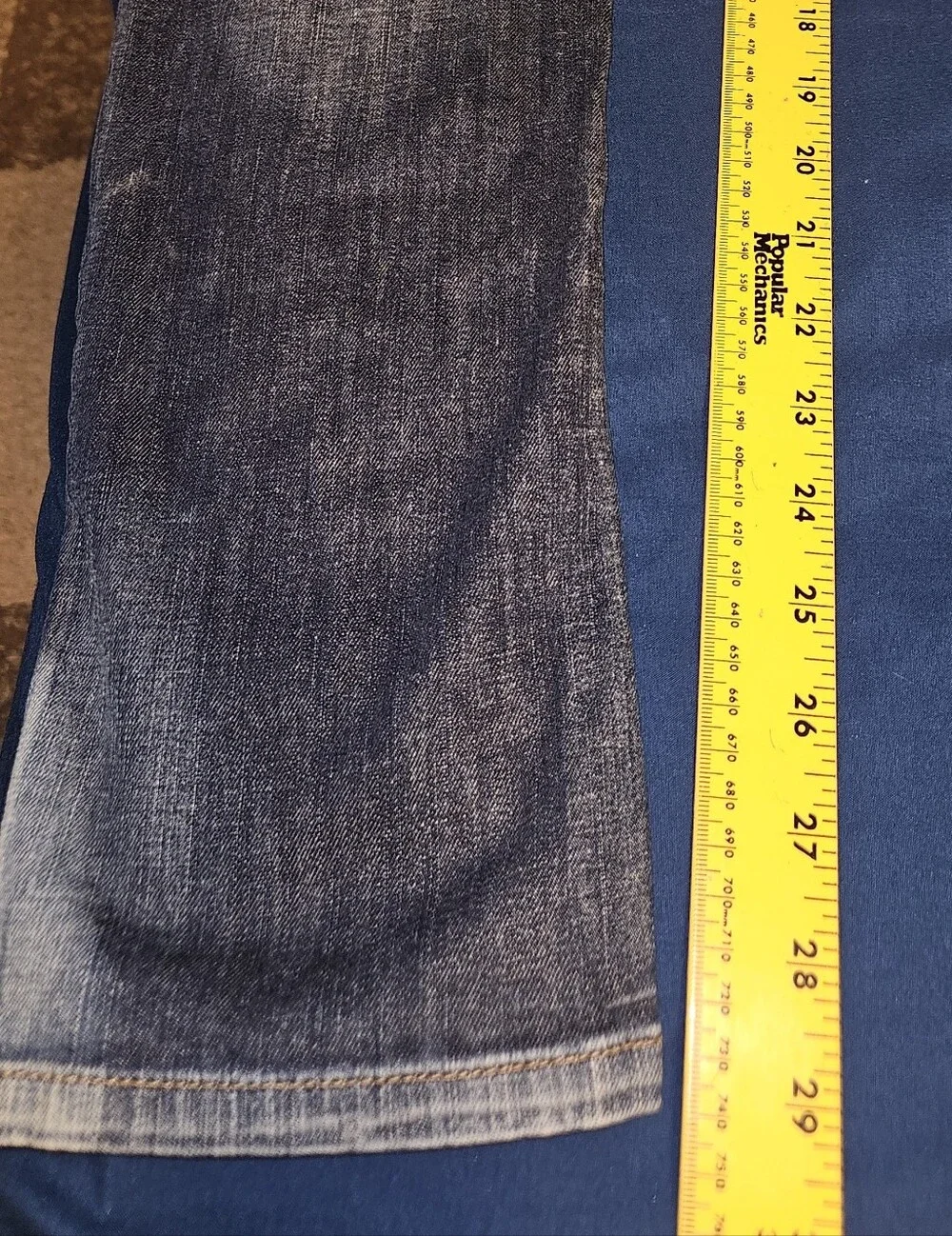 Women's Distressed Blue Denim Jeans - Slim Fit Sz 28x29